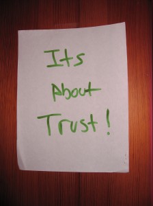 Yes, it should be "It's about Trust!"