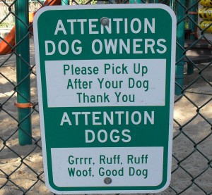 dog sign